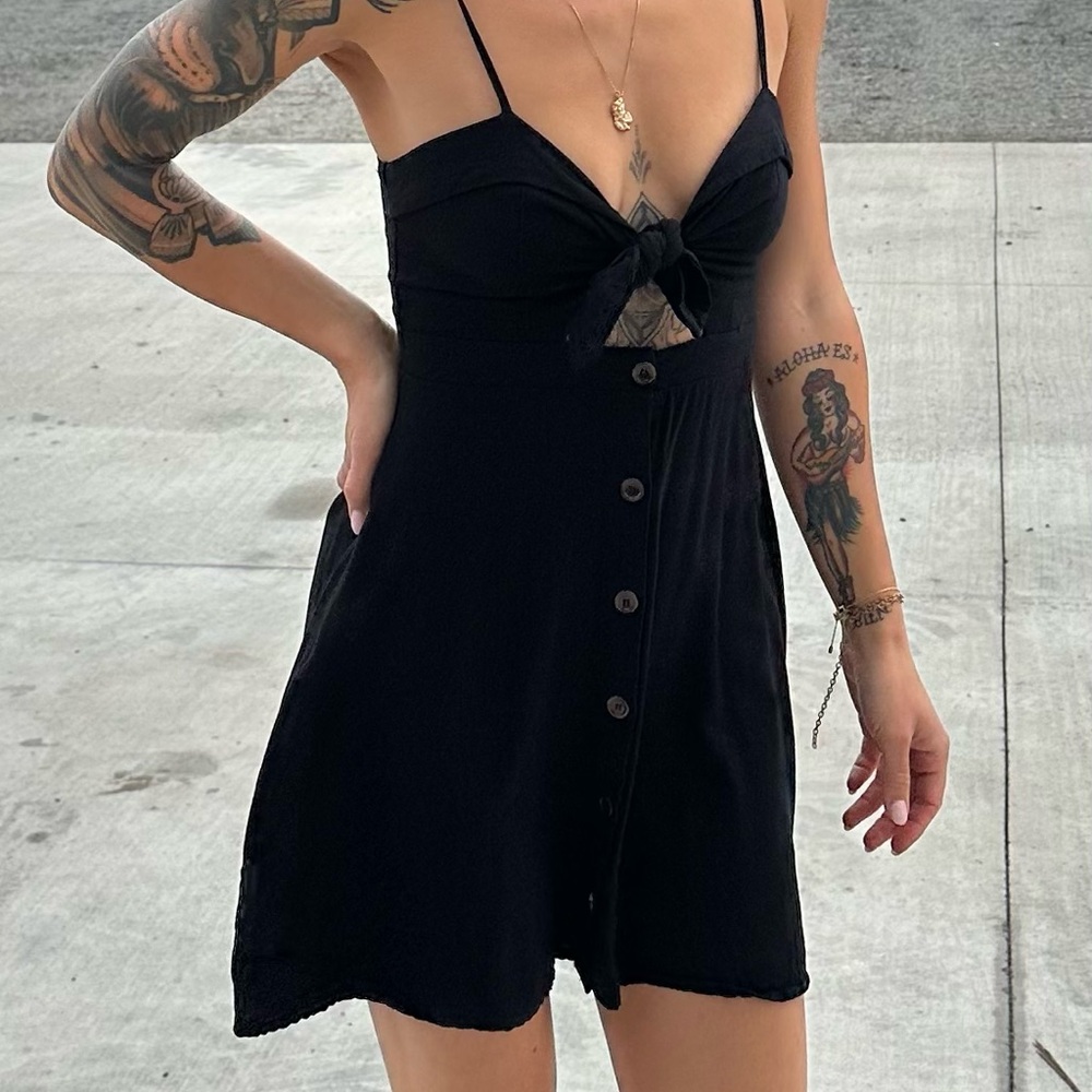 Elegant Black Button-Down Dress